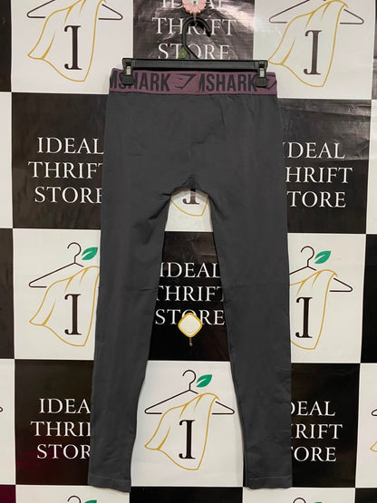 GYMSHARK |S| WAIST 26| CHARCOAL GREY & PURPLE LOGO BAND SEAMLESS LEGGINGS