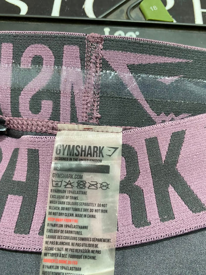 GYMSHARK |S| WAIST 26| CHARCOAL GREY & PURPLE LOGO BAND SEAMLESS LEGGINGS