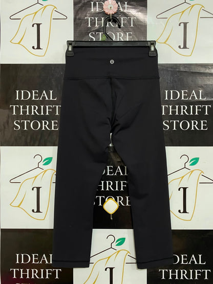LULULEMON |XS| WAIST 24| WOMEN'S BLACK HIGH-WAISTED ATHLETIC CROPPED LEGGINGS