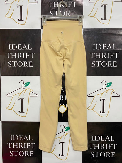 LULULEMON |XXS| WAIST 18| WOMEN'S PASTEL BUTTER YELLOW HIGH-WAISTED ATHLETIC LEGGINGS