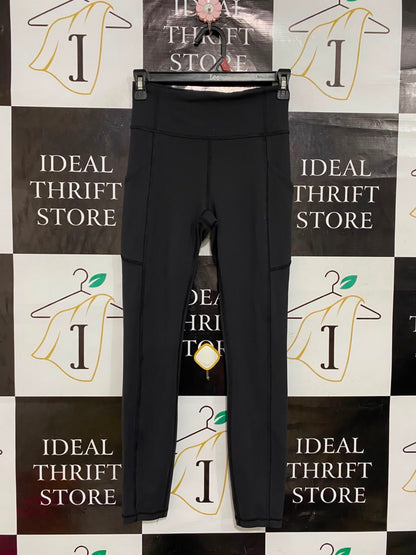LULULEMON |XS| WAIST 24| WOMEN'S BLACK HIGH-WAISTED ATHLETIC LEGGINGS WITH SIDE POCKETS