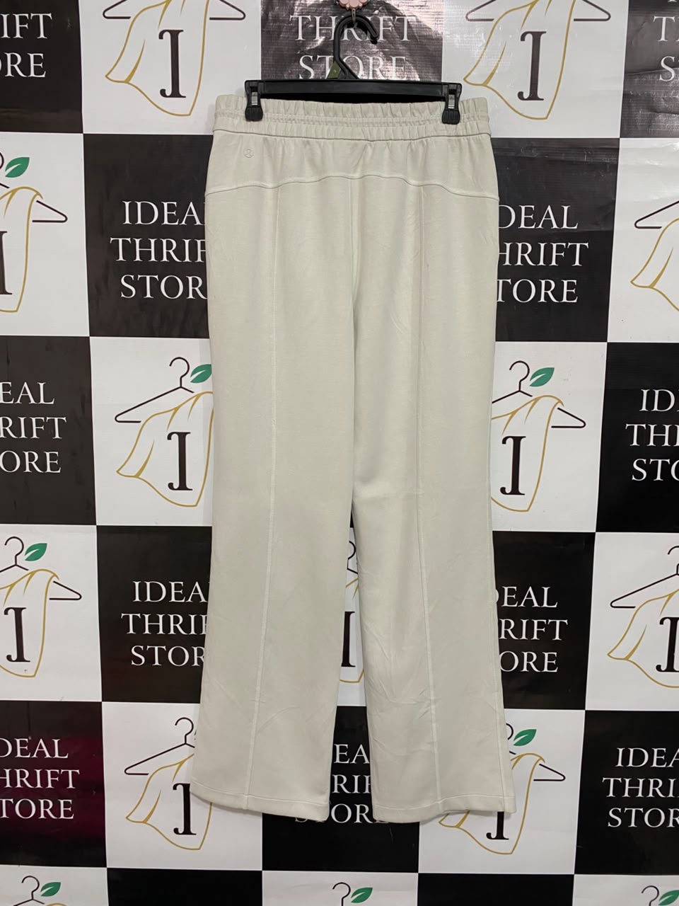LULULEMON |L| WAIST 30| WOMEN'S WHITE HIGH-WAISTED DRAWSTRING WIDE-LEG SWEATPANTS