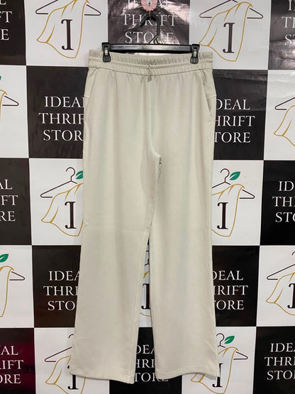 LULULEMON |L| WAIST 30| WOMEN'S WHITE HIGH-WAISTED DRAWSTRING WIDE-LEG SWEATPANTS