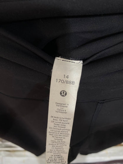 LULULEMON |XL| WAIST 32| WOMEN'S BLACK HIGH-WAISTED ATHLETIC CROPPED LEGGINGS