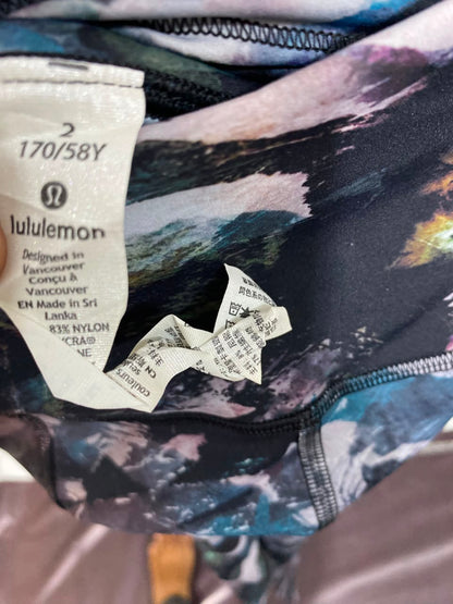 LULULEMON |XXS| WAIST 22| WOMEN'S MULTICOLOR ABSTRACT CAMO PRINT HIGH-WAISTED ATHLETIC LEGGINGS WITH SIDE POCKETS