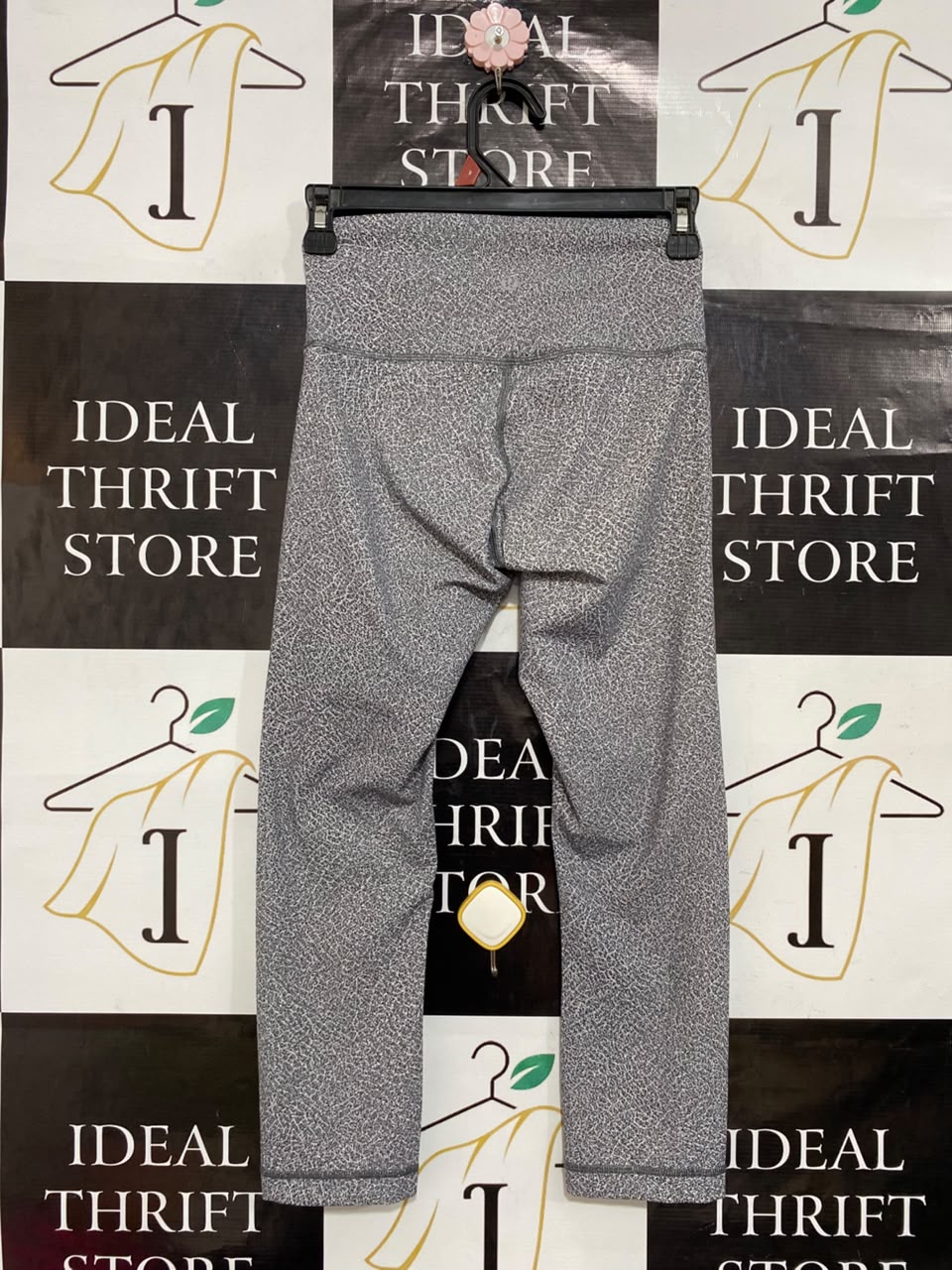 LULULEMON |XS| WAIST 23| WOMEN'S GREY MICROPATTERNTED HIGH-WAISTED ATHLETIC CROPPED LEGGINGS