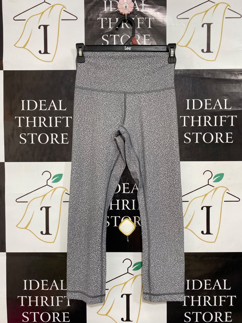 LULULEMON |XS| WAIST 23| WOMEN'S GREY MICROPATTERNTED HIGH-WAISTED ATHLETIC CROPPED LEGGINGS