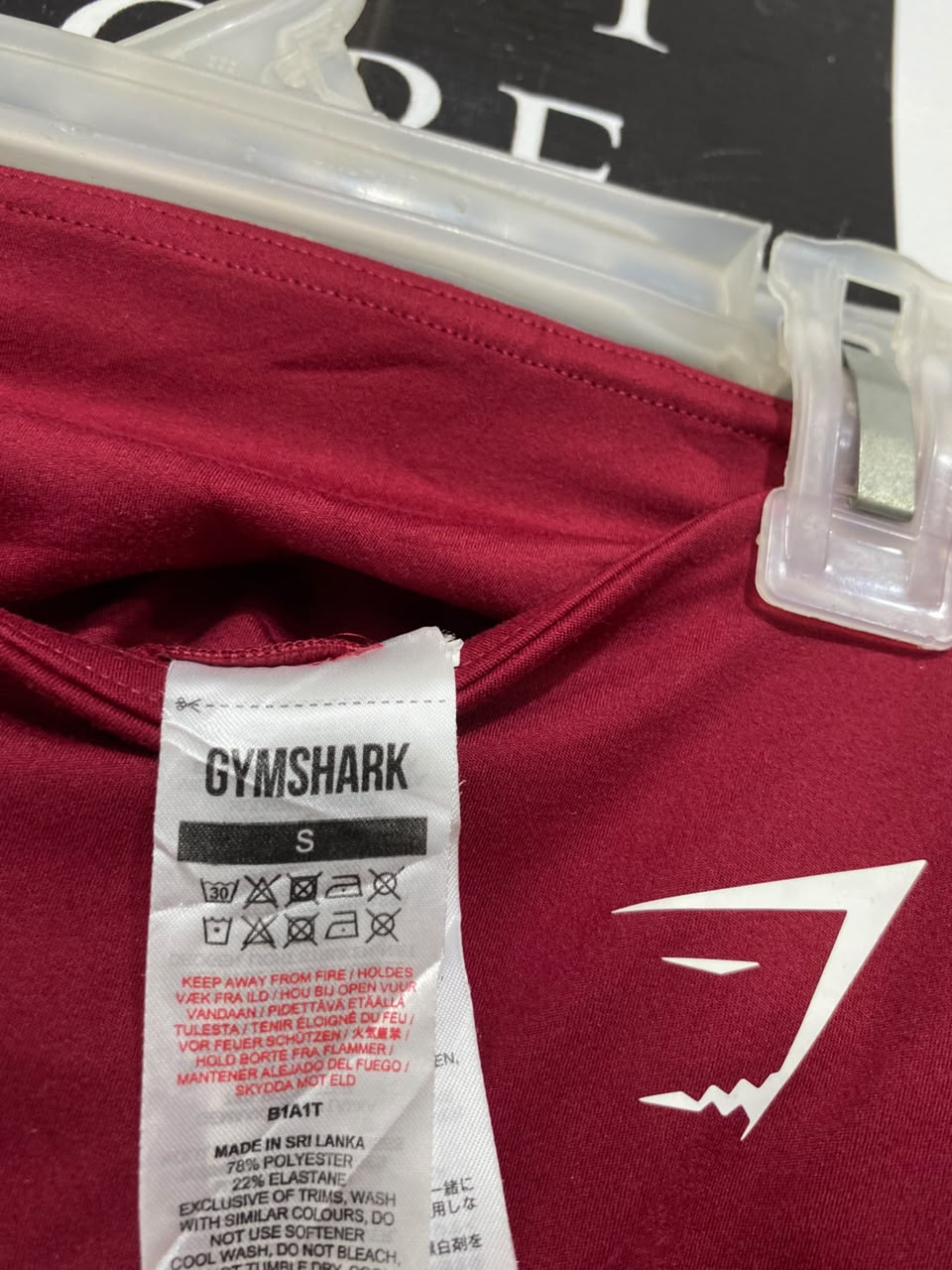 GYMSHARK |S| WAIST 21| MAROON RED HIGH-WAISTED ATHLETIC LEGGINGS