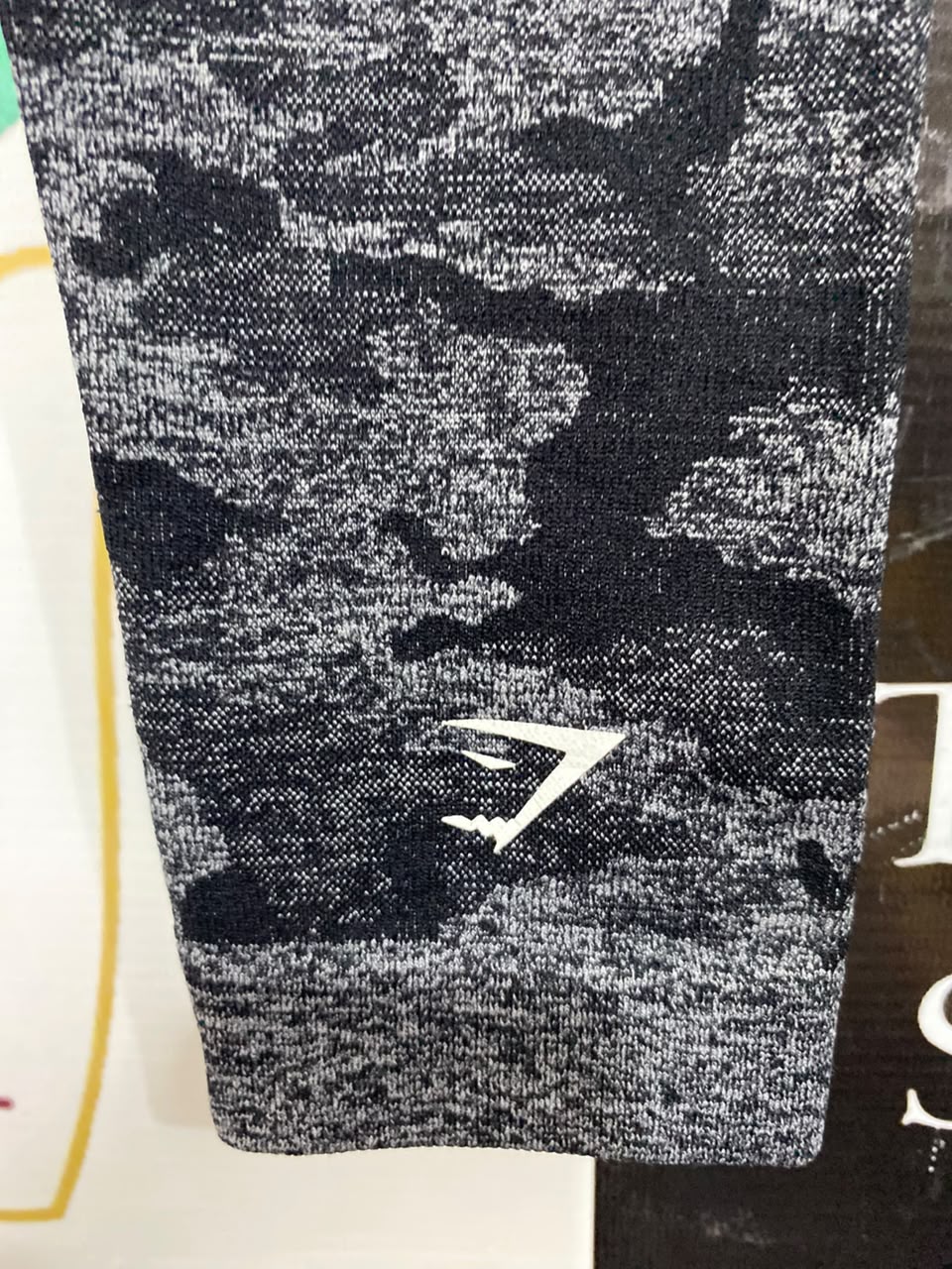 GYMSHARK |XS| WAIST 22| CHARCOAL GREY CAMO HIGH-WAISTED SEAMLESS LEGGINGS