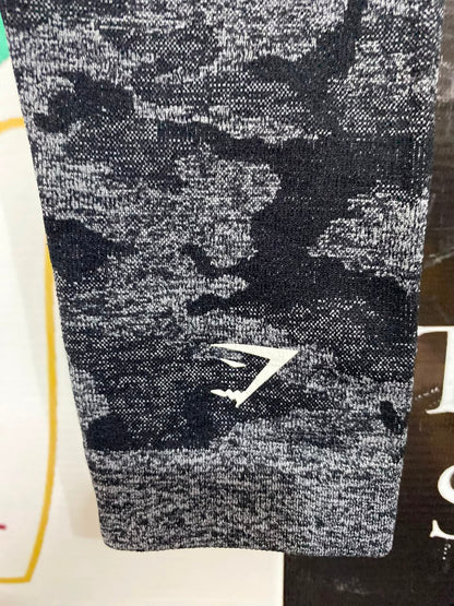 GYMSHARK |XS| WAIST 22| CHARCOAL GREY CAMO HIGH-WAISTED SEAMLESS LEGGINGS