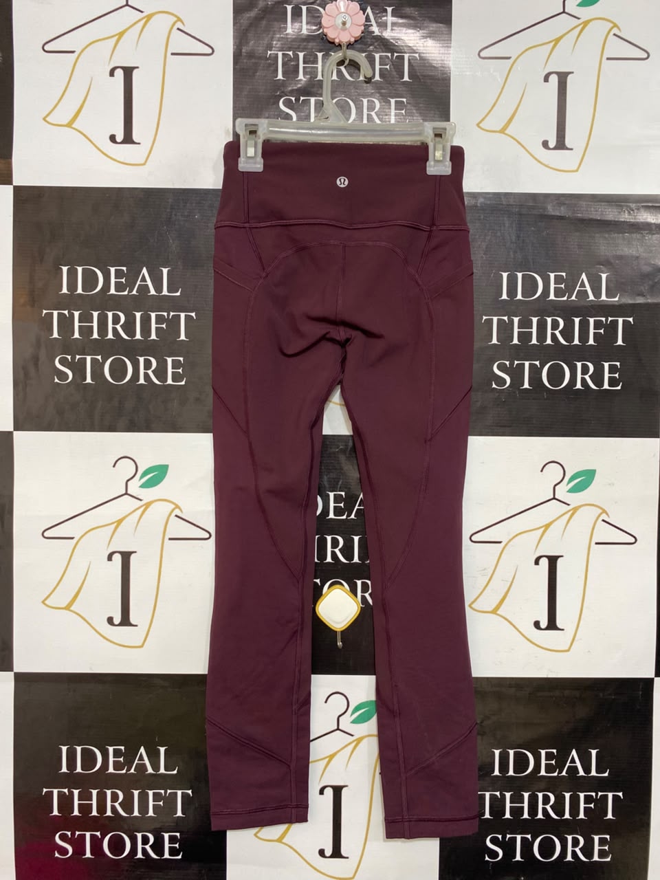LULULEMON |XS| WAIST 21| MAROON BURGUNDY HIGH-WAISTED ATHLETIC LEGGINGS WITH SIDE POCKETS