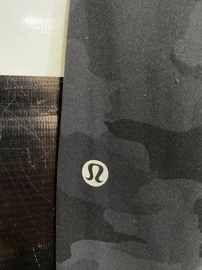 LULULEMON |XS| WAIST 24| WOMEN'S BLACK CHARCOAL CAMO HIGH-WAISTED ATHLETIC LEGGINGS WITH SIDE POCKETS & REFLECTIVE