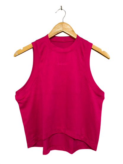 LULULEMON |S| BUST 17| BRIGHT PINK FUSCHIA SEAMLESS ATHLETIC CROP TANK TOP