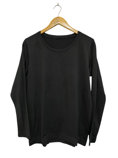 LULULEMON |M| BUST 20| CLASSIC BLACK LONG SLEEVE CREW NECK ATHLETIC SHIRT
