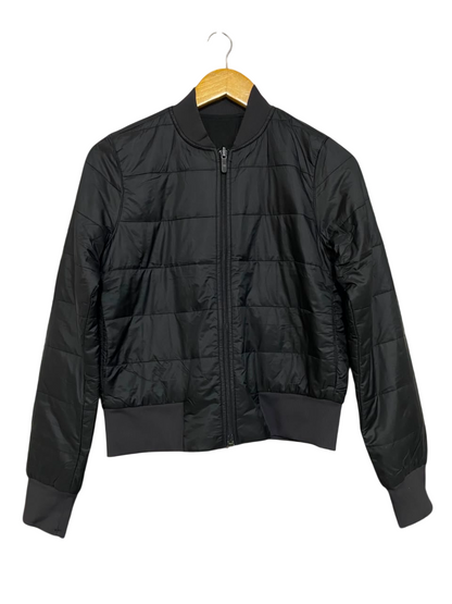 LULULEMON |M| BUST 18| BLACK QUILTED PUFFER BOMBER JACKET FULL-ZIP ATHLEISURE OUTERWEAR