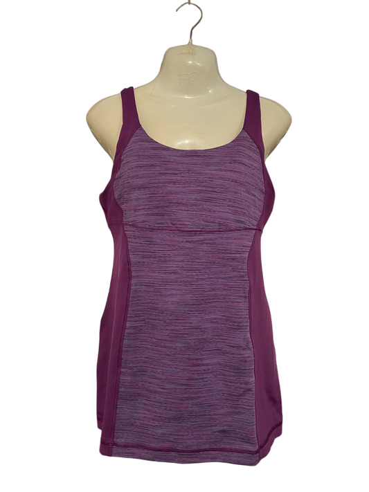 LULULEMON |M| BUST 16| PURPLE MARLED ATHLETIC TANK TOP WITH BUILT-IN BRA WOMEN'S