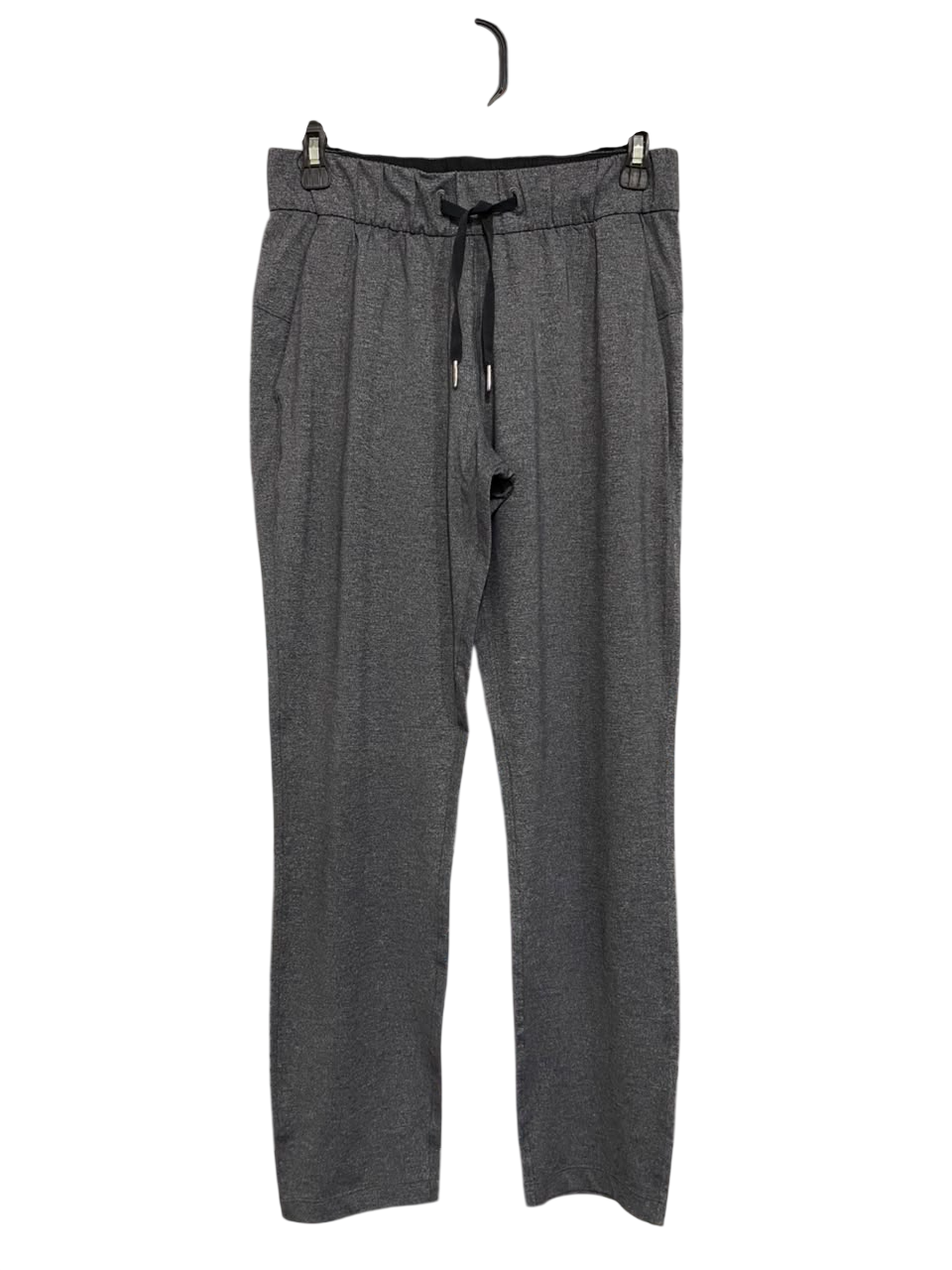 LULULEMON |M| WAIST 28| WOMEN'S CHARCOAL GREY HEATHERED STRAIGHT-LEG DRAWSTRING ATHLETIC PANTS ACTIVEWEAR