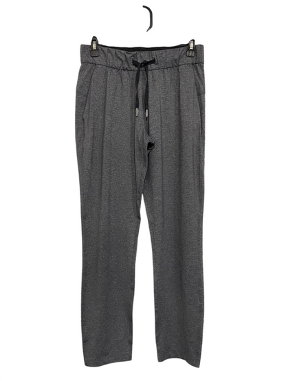 LULULEMON |M| WAIST 28| WOMEN'S CHARCOAL GREY HEATHERED STRAIGHT-LEG DRAWSTRING ATHLETIC PANTS ACTIVEWEAR