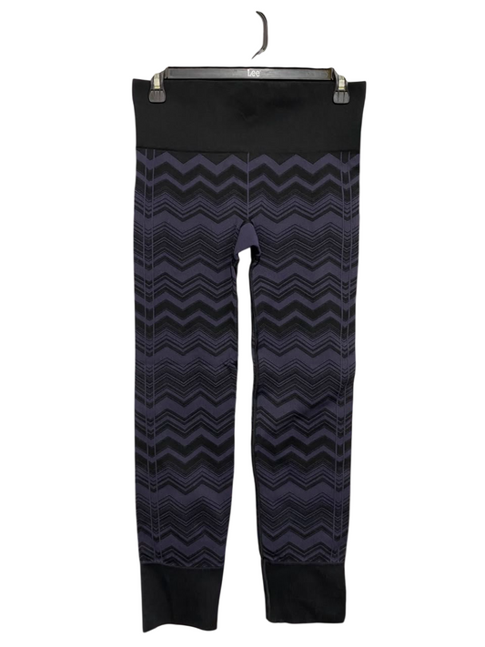 LULULEMON |M| WAIST 27| WOMEN'S BLACK AND CHARCOAL GREY CHEVRON ZIG-ZAG SEAMLESS ATHLETIC LEGGINGS ACTIVEWEAR