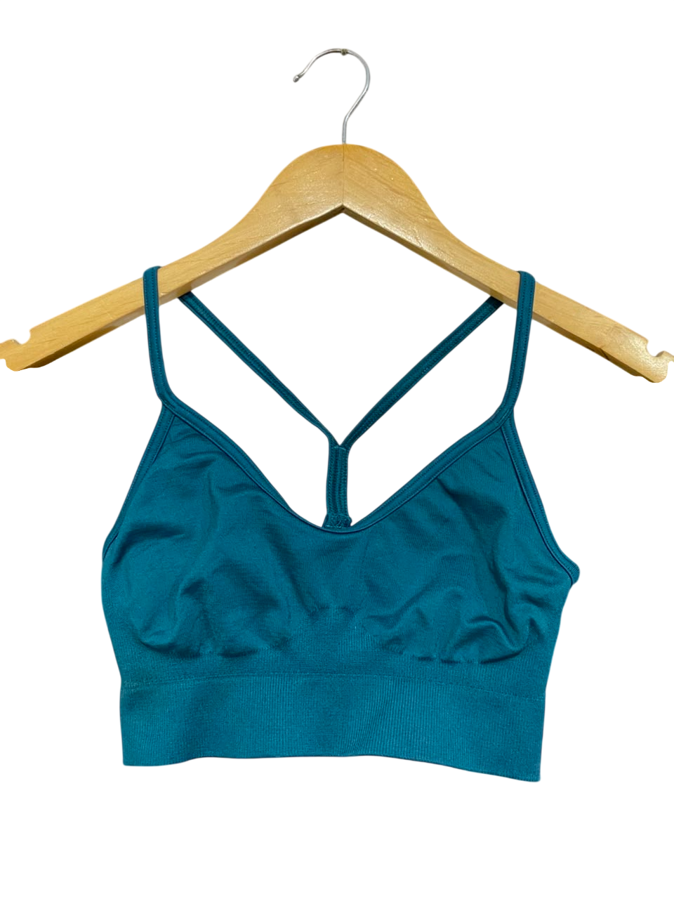GYMSHARK |XS| BUST 11| WOMEN'S TEAL BLUE SEAMLESS ATHLETIC SPORTS BRA RACERBACK ACTIVEWEAR