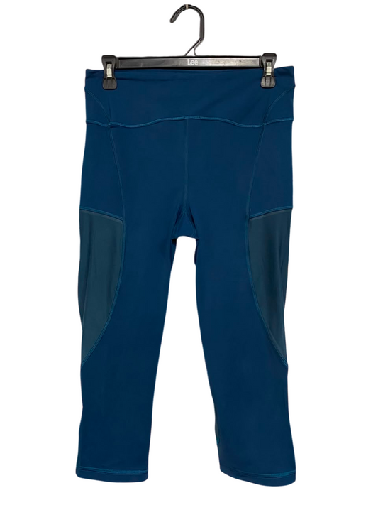 LULULEMON |M| WAIST 28| WOMEN'S TEAL BLUE CROPPED ATHLETIC LEGGINGS CAPRIS ACTIVEWEAR