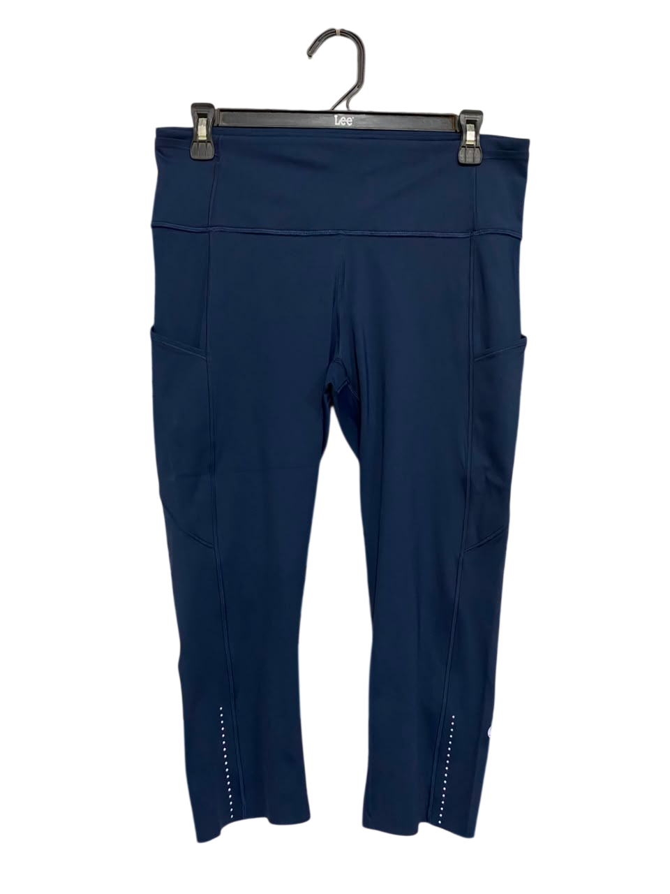 LULULEMON |L| WAIST 30| WOMEN'S NAVY BLUE CROPPED ATHLETIC LEGGINGS WITH SIDE POCKETS ACTIVEWEAR