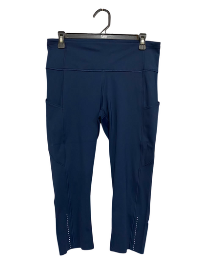 LULULEMON |L| WAIST 30| WOMEN'S NAVY BLUE CROPPED ATHLETIC LEGGINGS WITH SIDE POCKETS ACTIVEWEAR