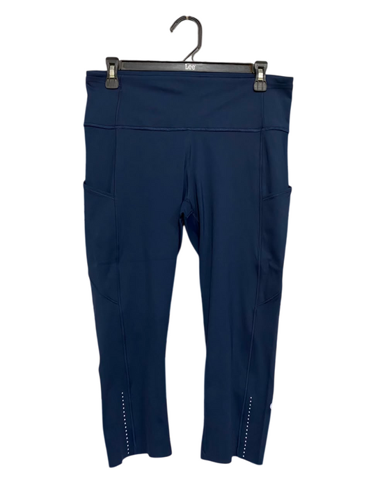 LULULEMON |L| WAIST 30| WOMEN'S NAVY BLUE CROPPED ATHLETIC LEGGINGS WITH SIDE POCKETS ACTIVEWEAR