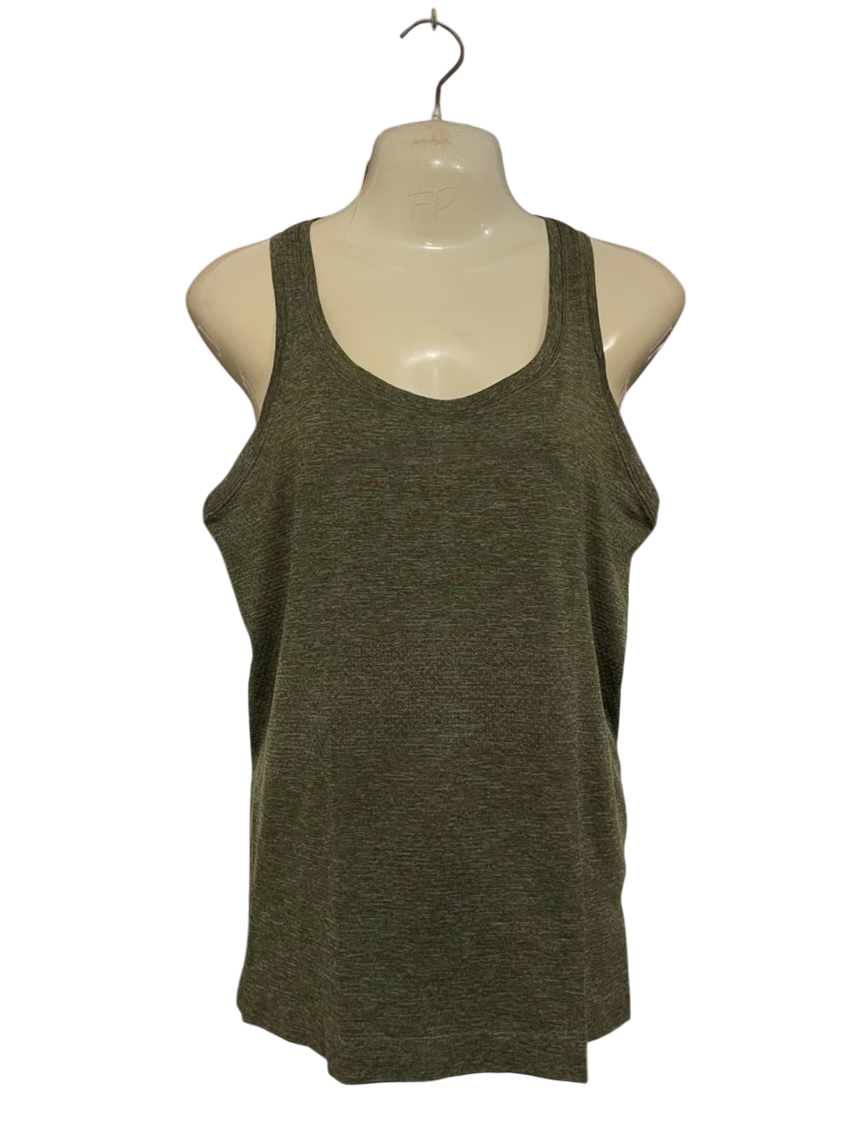 LULULEMON |S| BUST 15| WOMEN'S OLIVE GREEN HEATHERED ATHLETIC TANK TOP RACERBACK ACTIVEWEAR