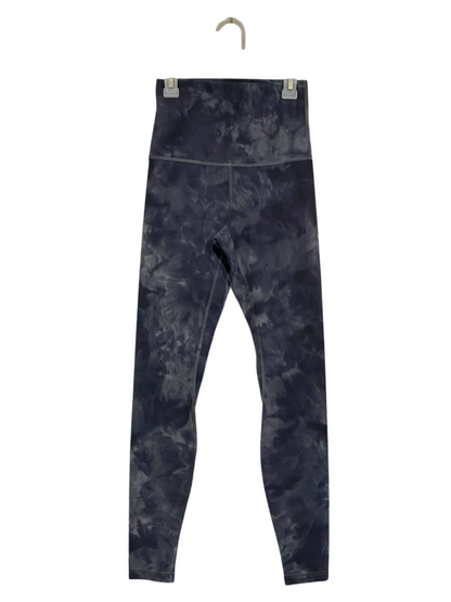 LULULEMON |XXS| WAIST 20| WOMEN'S BLACK AND GREY TIE-DYE WASH HIGH-RISE ATHLETIC LEGGINGS ACTIVEWEAR