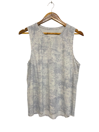 LULULEMON |M| BUST 18| WOMEN'S GREY WHITE ABSTRACT PRINT ATHLETIC TANK TOP BREATHABLE ACTIVEWEAR