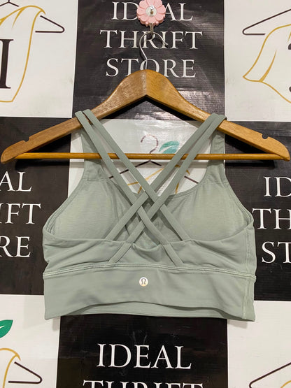LULULEMON |XS| BUST 13| WOMEN'S SAGE GREEN MINT LONG-LINE ATHLETIC SPORTS BRA STRAPPY BACK ACTIVEWEAR
