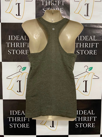 LULULEMON |S| BUST 15| WOMEN'S OLIVE GREEN HEATHERED ATHLETIC TANK TOP RACERBACK ACTIVEWEAR