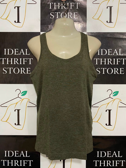 LULULEMON |S| BUST 15| WOMEN'S OLIVE GREEN HEATHERED ATHLETIC TANK TOP RACERBACK ACTIVEWEAR