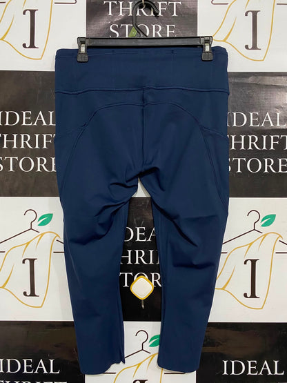 LULULEMON |L| WAIST 30| WOMEN'S NAVY BLUE CROPPED ATHLETIC LEGGINGS WITH SIDE POCKETS ACTIVEWEAR