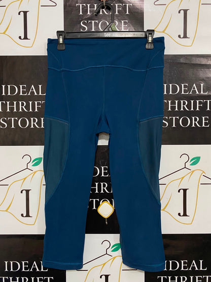 LULULEMON |M| WAIST 28| WOMEN'S TEAL BLUE CROPPED ATHLETIC LEGGINGS CAPRIS ACTIVEWEAR
