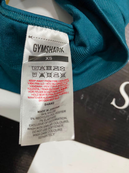 GYMSHARK |XS| BUST 11| WOMEN'S TEAL BLUE SEAMLESS ATHLETIC SPORTS BRA RACERBACK ACTIVEWEAR