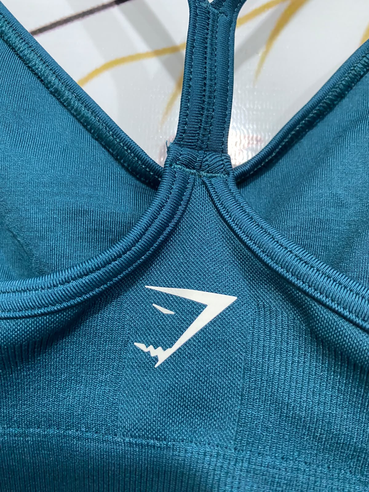 GYMSHARK |XS| BUST 11| WOMEN'S TEAL BLUE SEAMLESS ATHLETIC SPORTS BRA RACERBACK ACTIVEWEAR