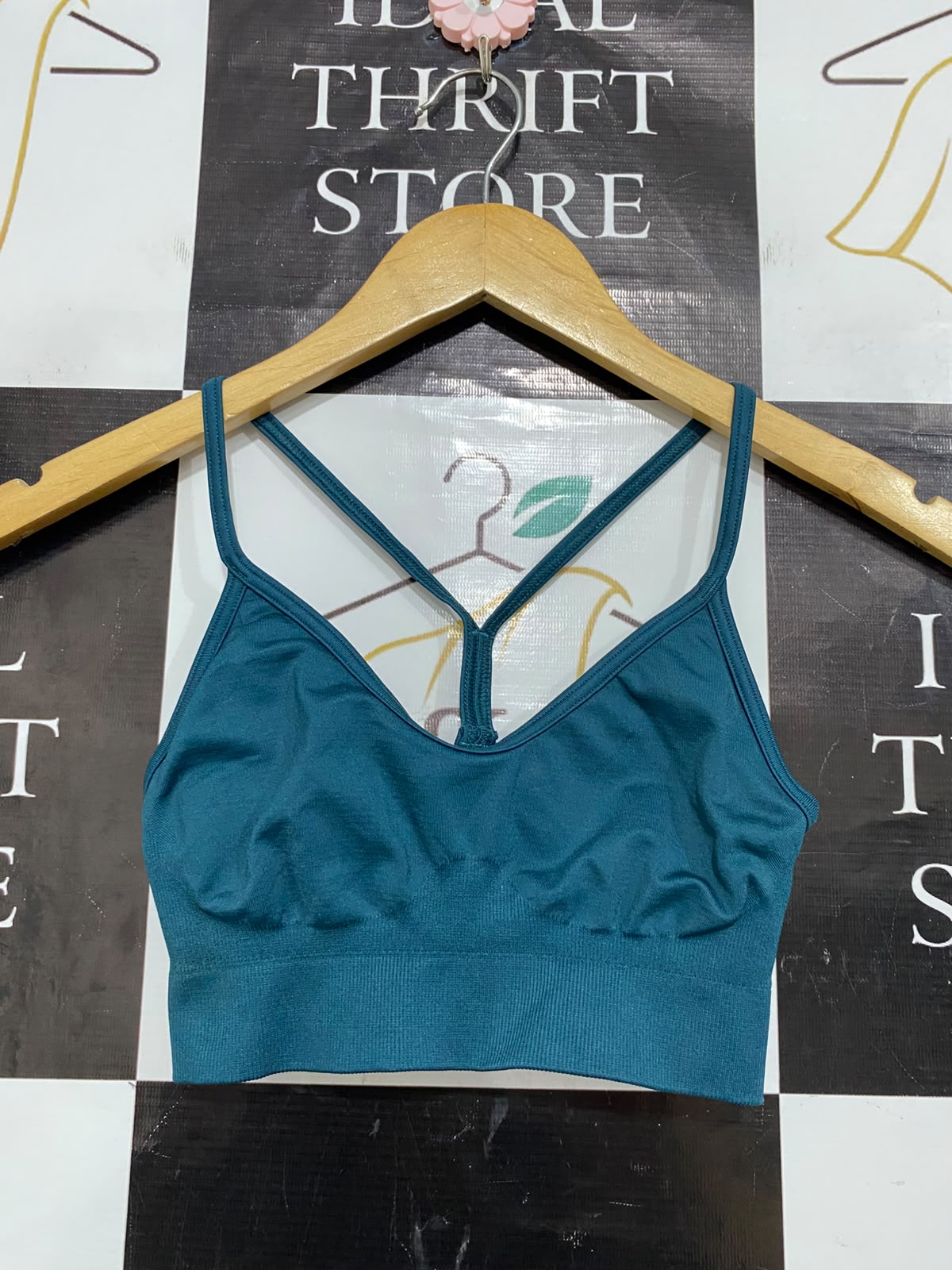 GYMSHARK |XS| BUST 11| WOMEN'S TEAL BLUE SEAMLESS ATHLETIC SPORTS BRA RACERBACK ACTIVEWEAR
