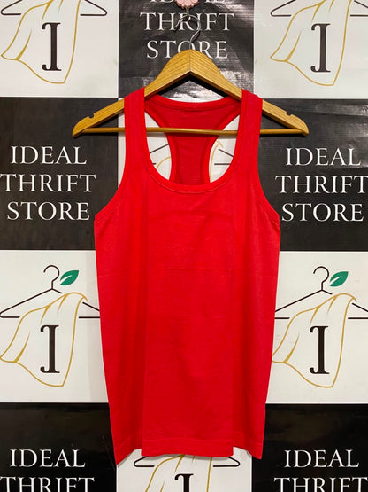 LULULEMON |S| BUST 15| WOMEN'S VIBRANT RED SEAMLESS ATHLETIC TANK TOP RACERBACK ACTIVEWEAR