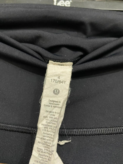 LULULEMON |XS| WAIST 24| WOMEN'S CLASSIC BLACK ATHLETIC CROPPED LEGGINGS WITH SIDE POCKETS AND REFLECTIVE HEM DETAILS ACTIVEWEAR