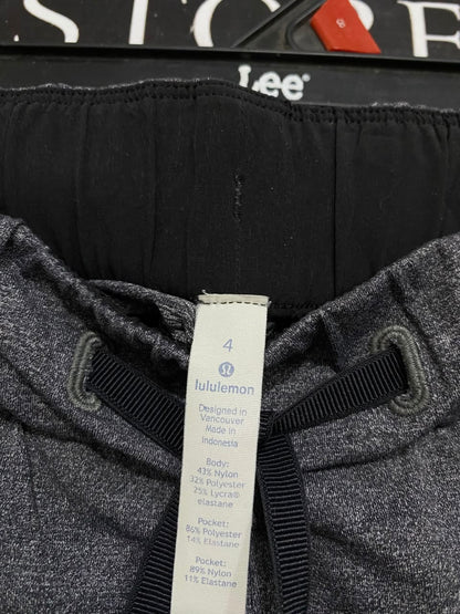 LULULEMON |M| WAIST 28| WOMEN'S CHARCOAL GREY HEATHERED STRAIGHT-LEG DRAWSTRING ATHLETIC PANTS ACTIVEWEAR
