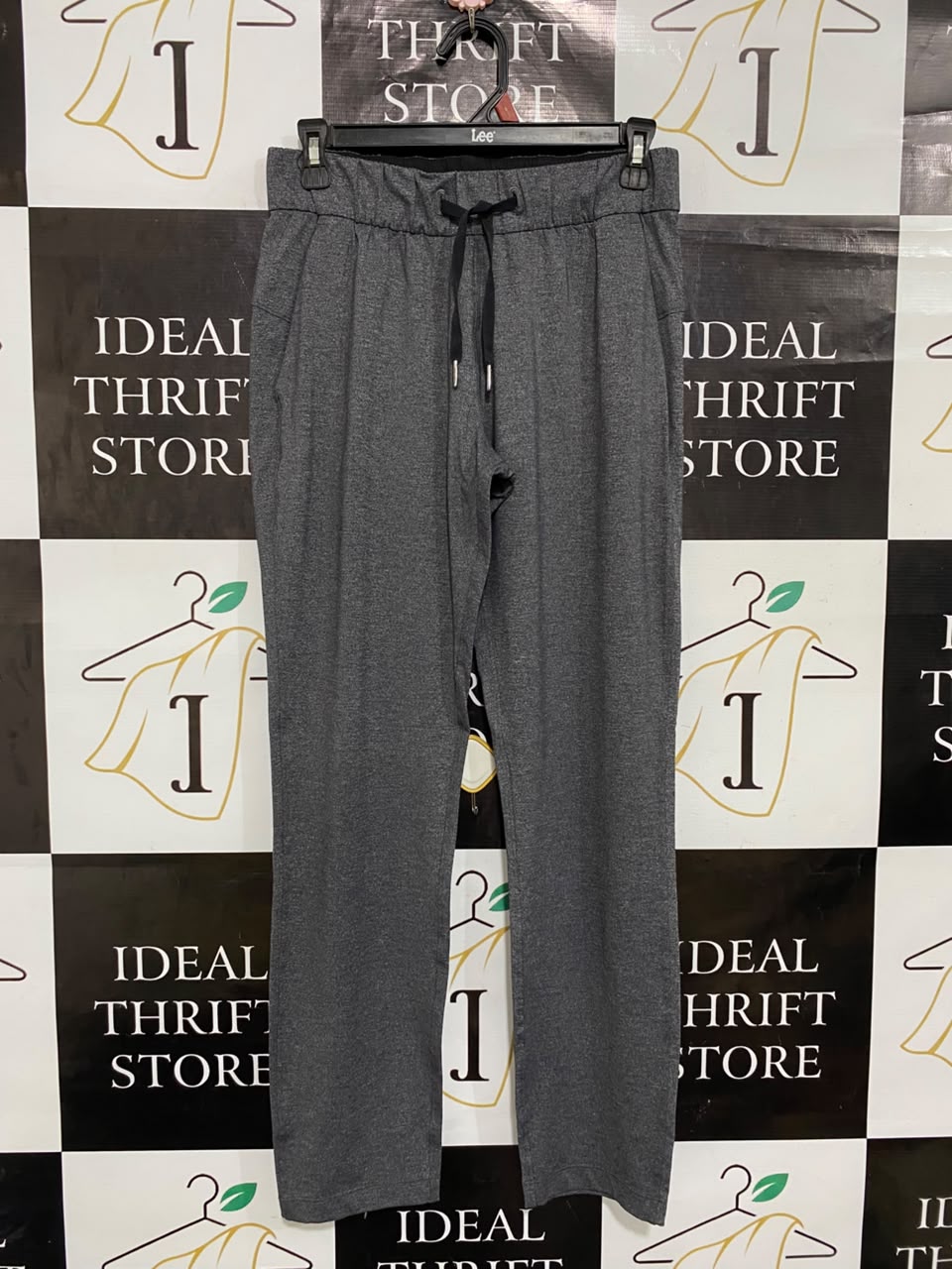 LULULEMON |M| WAIST 28| WOMEN'S CHARCOAL GREY HEATHERED STRAIGHT-LEG DRAWSTRING ATHLETIC PANTS ACTIVEWEAR