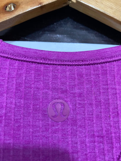 LULULEMON |S| BUST 14| PURPLE MAGENTA RIBBED SEAMLESS ATHLETIC CROP TANK TOP WOMEN'S
