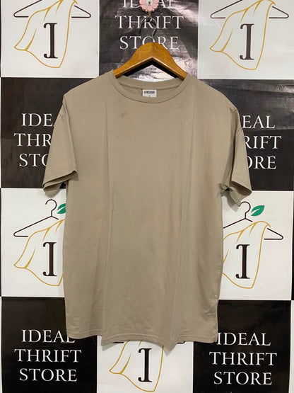 GYMSHARK |S| BUST 19| BEIGE TAN OVERSIZED CASUAL ATHLETIC SHORT SLEEVE T-SHIRT WOMEN'S