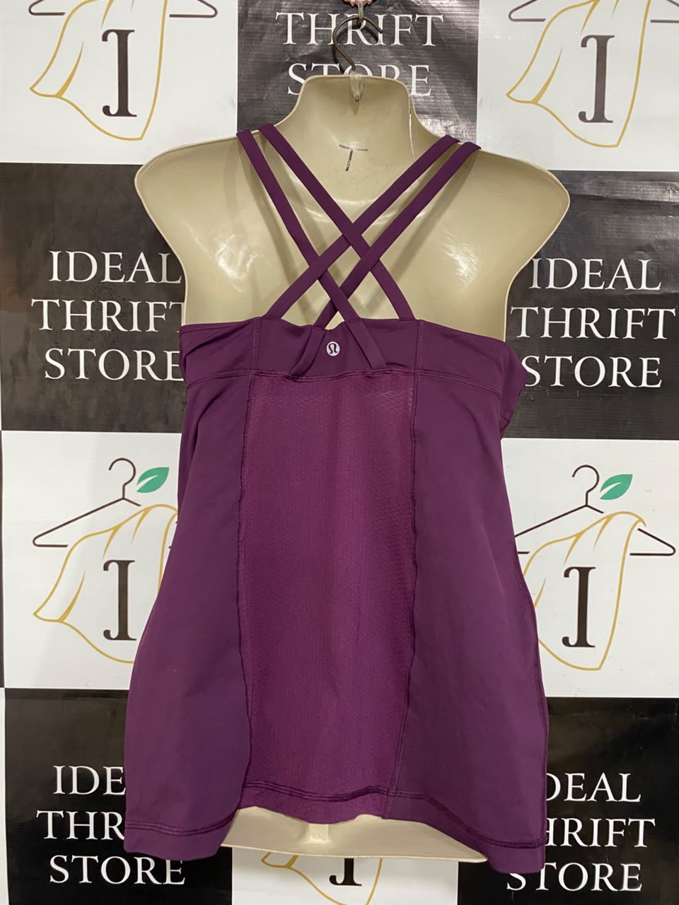 LULULEMON |M| BUST 16| PURPLE MARLED ATHLETIC TANK TOP WITH BUILT-IN BRA WOMEN'S