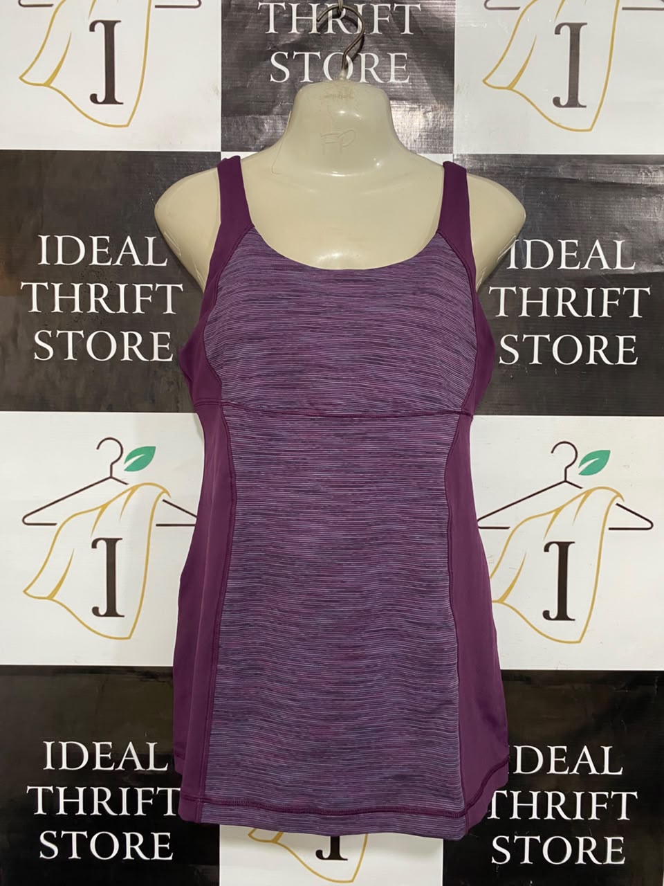 LULULEMON |M| BUST 16| PURPLE MARLED ATHLETIC TANK TOP WITH BUILT-IN BRA WOMEN'S