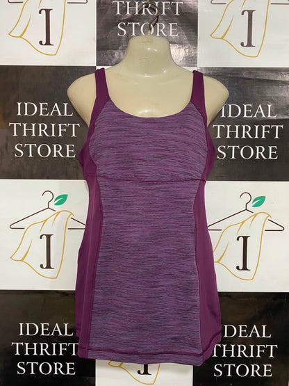 LULULEMON |M| BUST 16| PURPLE MARLED ATHLETIC TANK TOP WITH BUILT-IN BRA WOMEN'S