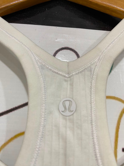 LULULEMON |XS| BUST 13| WHITE OFF-WHITE RIBBED SEAMLESS ATHLETIC RACERBACK TANK TOP
