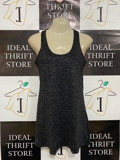 LULULEMON |S| BUST 15| BLACK GREY ABSTRACT FLORAL ANIMAL PRINT ATHLETIC TANK TOP
